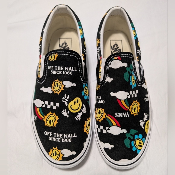 Vans Black Slip-On Sneakers 'Better days' Size 9M/10.5W - Picture 2 of 5